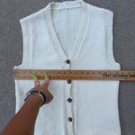 Vintage Cottagecore Cream Chunky Knit Boho Sweater Vest Medium? Photo 1