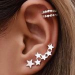 Boutique Silver Stars Earrings  Photo 0