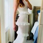 Boutique White Ruffle Bodycon Dress Photo 0