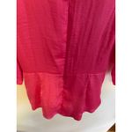 RD Koko Tie Front Blouse Hot Pink 3/4 Sleeve Top Career Casual Party NWT Pink Size M Photo 7