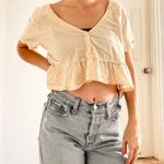 Wild Fable Beige Cropped Peplum Tee Shirt Photo 1