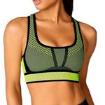 Fabletics Bianca Black and Yellow Seamless Sports Bra Size XS Photo 0