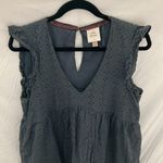 Knox Rose - Sleeveless Dress with eyelet pattern and ruffles- V-neck, Midi-size M Photo 2