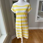 Banana Republic Yellow White Rugby Stripe Boatneck Cotton Tee Shirt Dress Small Photo 9