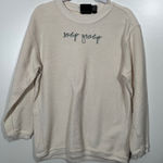 Pennant “Soup Group” Sweatshirt in Cream with Green Embroidery Size Medium Photo 0