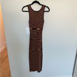 Sandro  Paris Roselia Knit Bodycon Black Red Space Dye Tank Dress Size 2 Photo 9