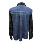 Free People  Road Trip Flannel Top‎ Women's Size XS Denim Button Up Long Sleeve Photo 3