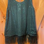 Zaful Sequin Fringe Tank Top - Green Photo 2