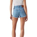Levi's Levi’s 501 High Rise Denim Shorts Sz 24 Light Wash Cotton Distressed Button Fly Photo 3