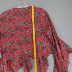 Raga New  Red Boho Crop Top Tie Front NWT Size Medium Sexy Boho Top Paisley‎ Photo 4