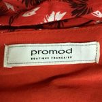 Promod Red V Neck Empire Waist Sleeeless Cutout Button Babydoll Mini Dress Sz 2 Photo 3