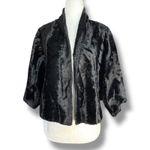 Vintage 50s Jean’s Of California Black Faux Fur Cropped Jacket Classic Evening Photo 1