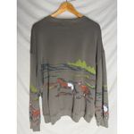 Daydreamer NWOT  Running Horses Oversized Crewneck by Free People Olive Green XL Photo 2