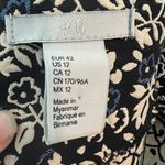H&M  Floral Embroidered Tapestry Sheath Dress Size 12 Pockets Black/Cream Photo 5
