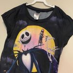 Disney EUC  Nightmare Before Christmas Black & Yellow Jack & Sally Tee size small Photo 1