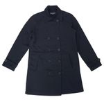 1 Madison Lightweight Womens Small Black Trench Coat Paisley Lining Pockets Photo 1