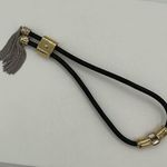 Henri Bendel Black Elastic Band Bracelet with Tassel Chain and Rhinestones Photo 1