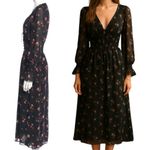 Reformation MAXI BLACK FLORAL PRAIRIE LACE UP CORSET TOP DRESS SZ. 2 EUC Photo 3