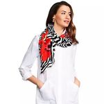 Joan Rivers Womens Wild Poppies Scarf Brown Purple Zebra Pattern A230779 NWT Photo 7