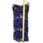 Pretty Little Thing  Dress Womens 0 Blue Abstract Ruched Halter Mini Bodycon Party Photo 4