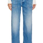 NWT Mother The Patch Pocket Private Flood in Flag Me Down Crop Jeans 25 Blue Photo 7