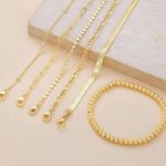  Dainty Gold Chain Bracelets for Women Trendy, Waterproof 14K Real Gold Plated Jewelry Sets Photo 2