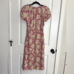 Melrose and Market  Women Dress S Pink Tan Paisley Tie Front Boho Dainty Photo 2