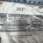 Levi's  Premium 501 Straight Leg Jeans Womens 28 Button Fly Distress Light Blue Photo 5