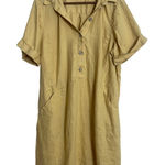 J. Jill Love Linen Yellow Shirt Dress 100% Linen Lagenlook Womans XL Tall Photo 0