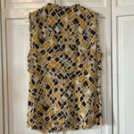 Tory Burch 100% Silk Yellow and Black Ruffled Sleeveless Blouse - Size 10 Photo 5