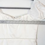 Lulus  White Satin Mini Dress Size Medium Bridal Puffy Sleeve Cocktail Dress Photo 6