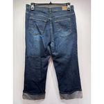 Vintage Y2K Zena Jeans Cropped Wide Cuff Stretch Denim 5 Pockets Size 14W Blue Photo 1
