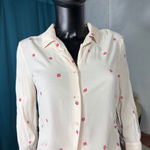 LC Lauren Conrad  Strawberry‎ Print Tie-Front Button Down Shirt Small S Photo 0