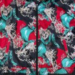 Pinstripe Petites Vintage Red Green Christmas Zip Up Windbreaker Bomber Jacket Photo 5