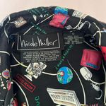 Nicole Miller  Y2K Black Multicolor Graphic Button Down Shir Photo 1