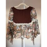 SheIn Babydoll Top Cottagecore Y2K Fairycore Flowy Long Sleeve - Size S / 4 Lace Trim Photo 5
