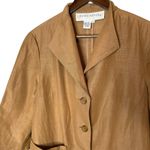 Doncaster Vintage Linen Silk Blend 3/4 Sleeve Tan Jacket Single Breasted size 12 Photo 1