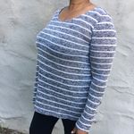 Papaya Gray Striped Long Sleeve Shirt sz L Photo 11