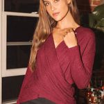 Lulus Jordyn Wine Red Surplice Sweater Photo 1