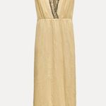 ZARA  dress maxi flowy butter yellow beaded embroidered boho summer vacation Photo 16