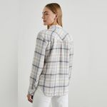 Rails  Brady Button Up Shirt Gauzy Slouchy Sky Haze Plaid Pastel Long Sleeve Sz M Photo 1