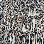 Chico's  BROWN/ tan ANIMAL LEOPARD PRINT FRINGE PULL ON SKIRT size 2 US large Photo 4