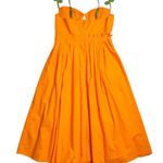 Farm Rio Orange Corset Pleated Sleeveless Midi Dress Womens M Photo 7