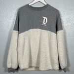 Disneyland Resort Spirit Jersey M Gray Ivory Sherpa Long Sleeve Sweatshirt White Size M Photo 0