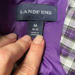Lands' End Purple Plaid Down Feather Puffer Vest Gorpcore Outdoors Layering Med Photo 4