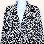 Andrew Marc ‎ leopard print black and white longline open front cardigan size S Photo 1