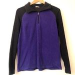 Columbia Purple Black Colorblock 1/4 Zip Quarter Zip Fleece Sweatshirt Top Large Photo 0