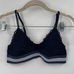 Aerie Lace Bralette Women Medium Navy Blue Athleisure Padded Casual Preppy Photo 0