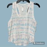 Fabletics  small women's v-neck jade tank racerback style curved hem pink blue Photo 9