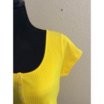 Yellow Lauren Ralph Lauren Henley Short Sleeve Top Preppy XL Women's Photo 4